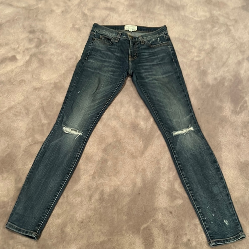 Pre owned Current/Elliot light wash skinny distressed jeans size 24 denim